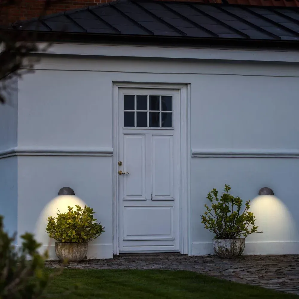 Outdoor Wall Light Half-Moon Design - Galvanised