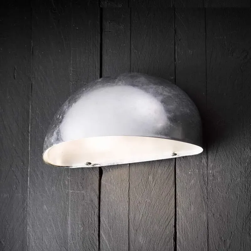 Outdoor Wall Light Half-Moon Design - Galvanised