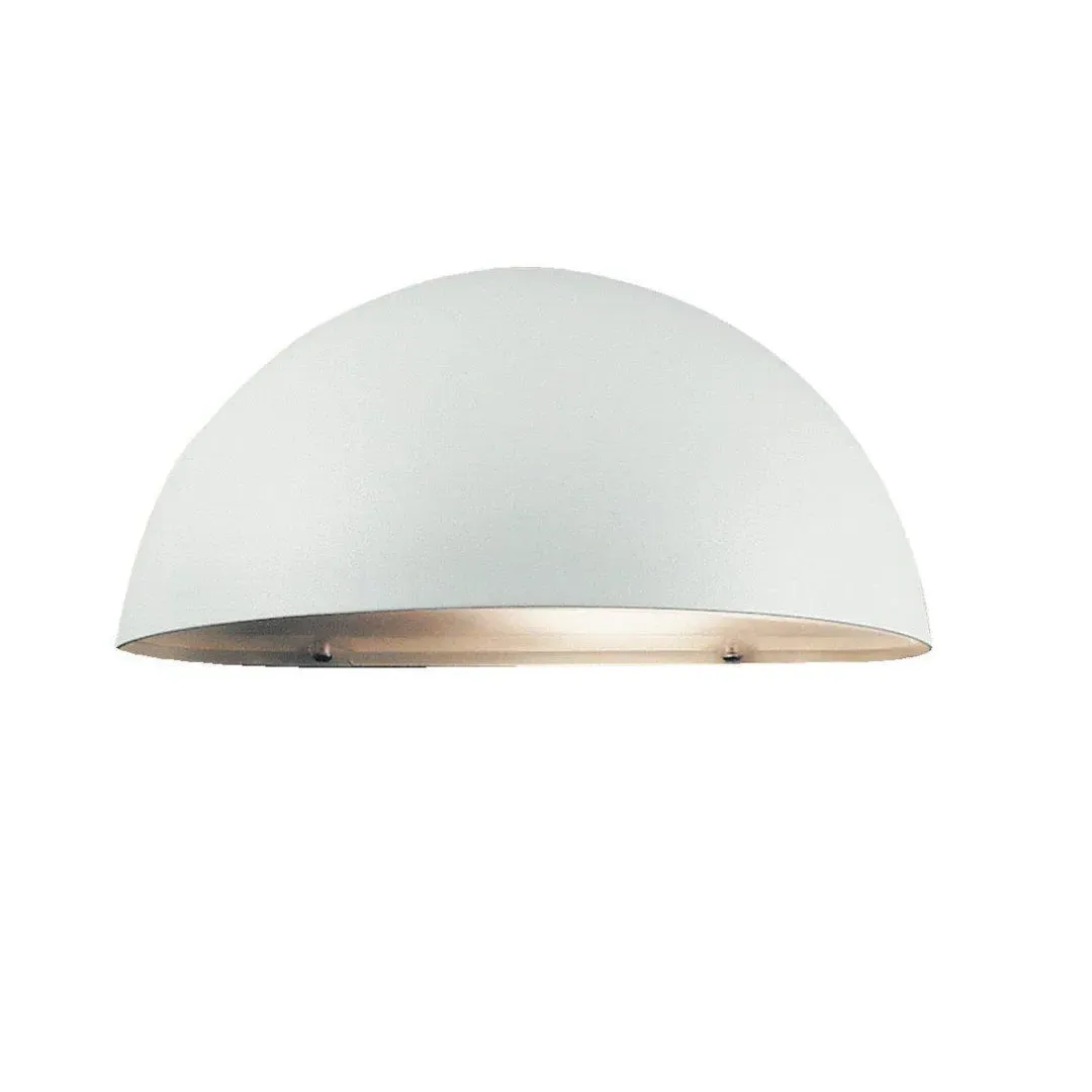 Outdoor Wall Light Half-Moon Design - White