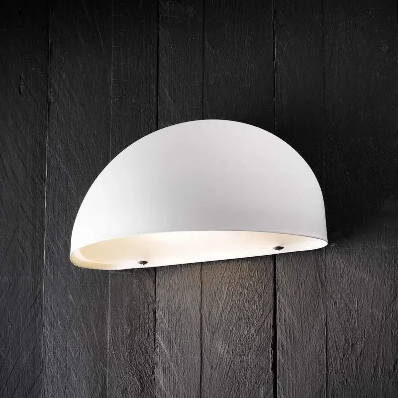 Outdoor Wall Light Half-Moon Design - White