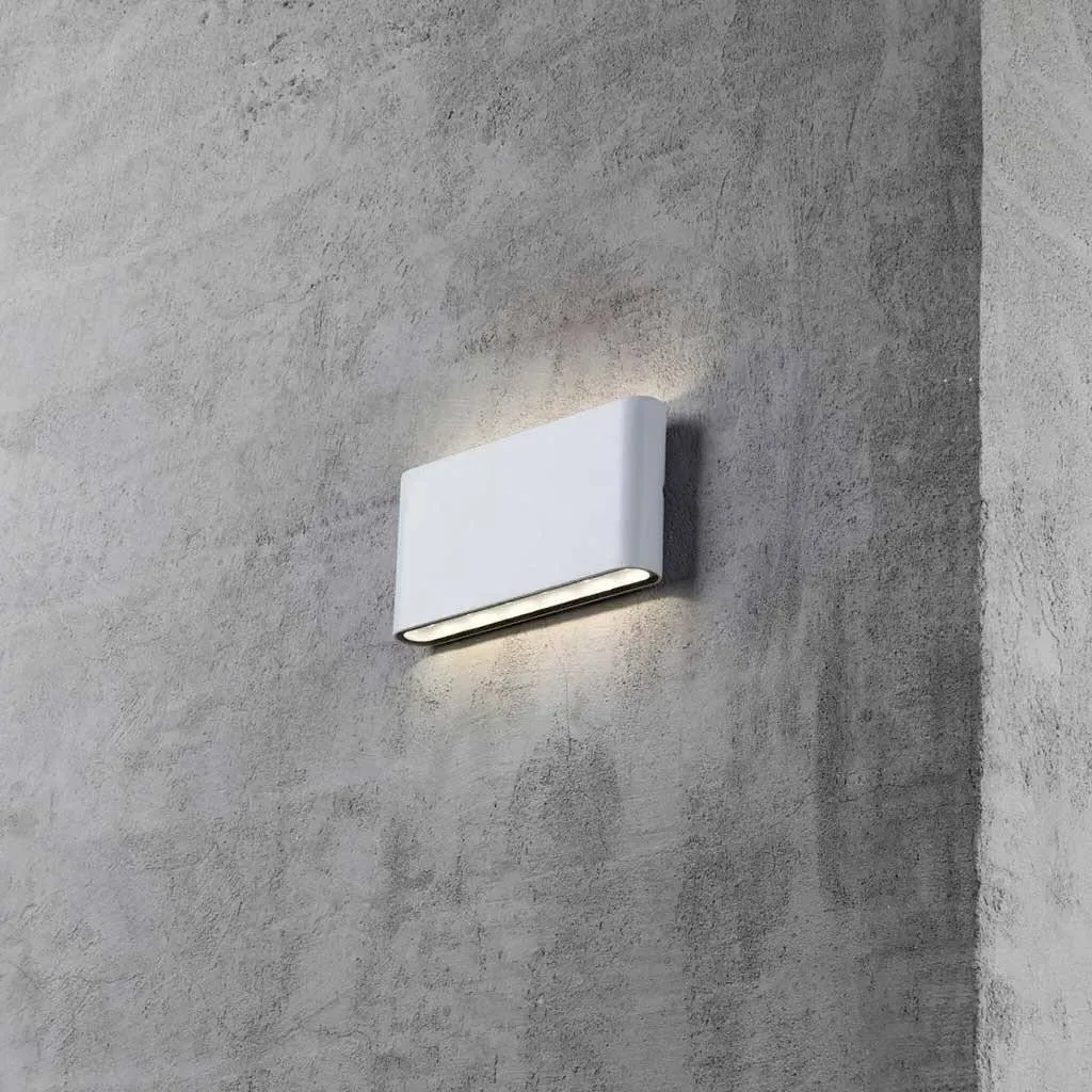 Outdoor Wall Light with LED - White, Metal