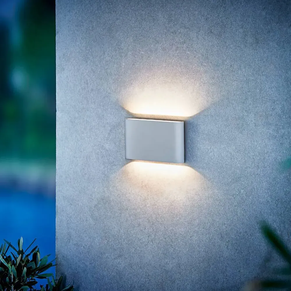 Outdoor Wall Light with LED - White, Metal