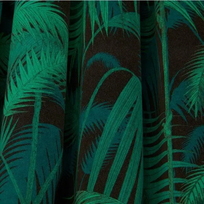 Palm Jungle Velvet Fabric - Ochre, Velvet