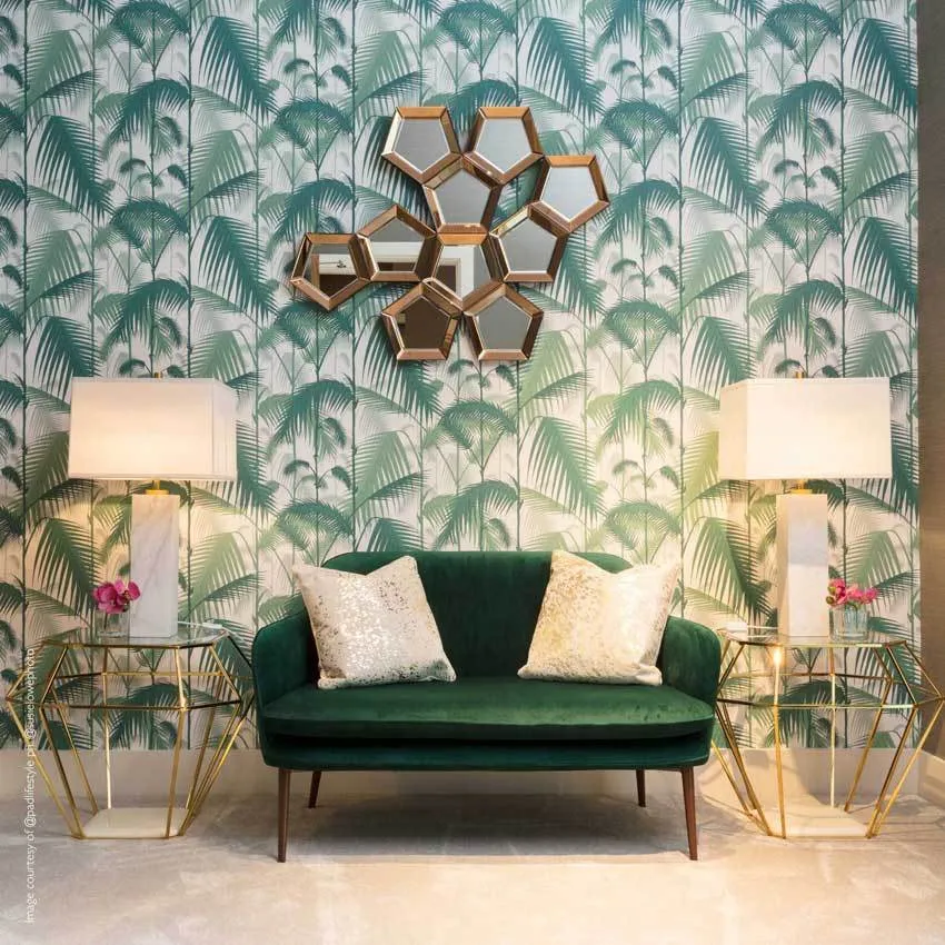 Palm Jungle Wallpaper - Emerald, Paper