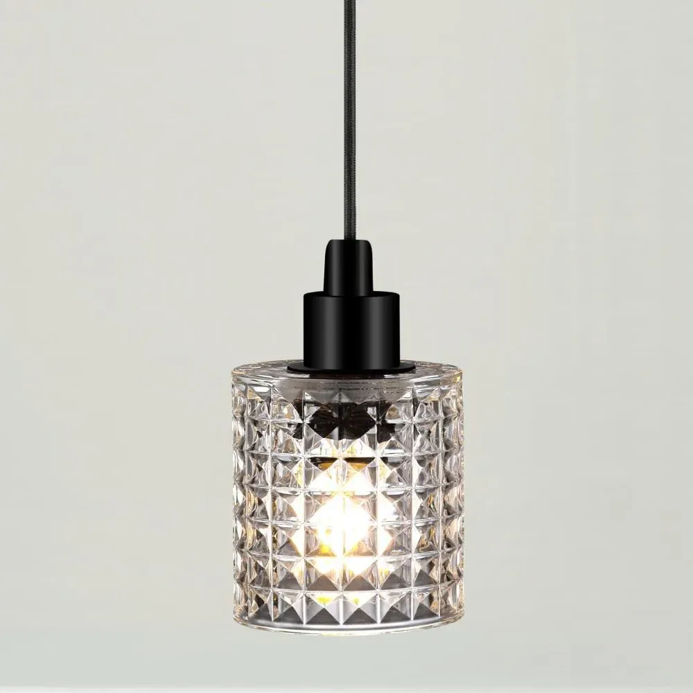 Pendant Lamp with Cut Glass - Clear