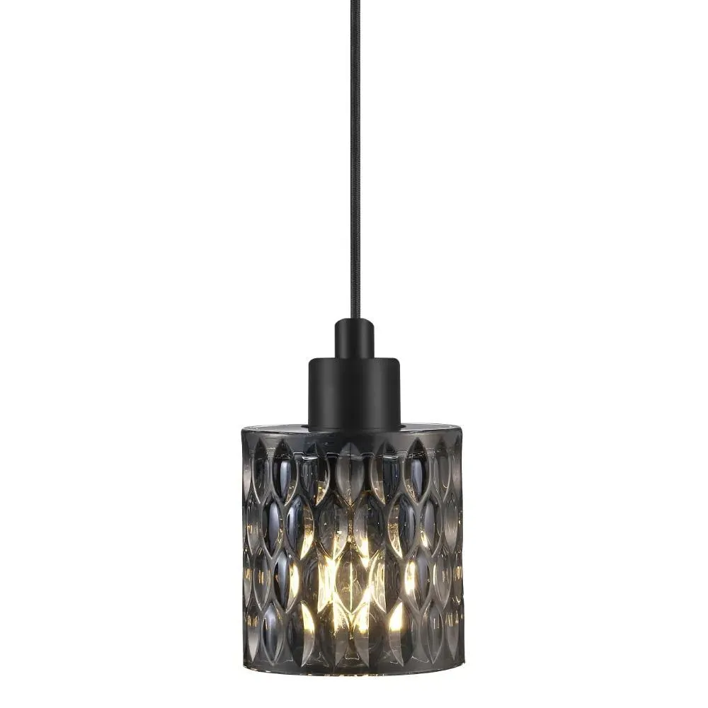 Pendant Lamp with Cut Glass - Smoked