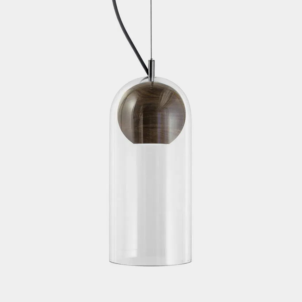 Pendant Lamp with Glass Dome - Oak