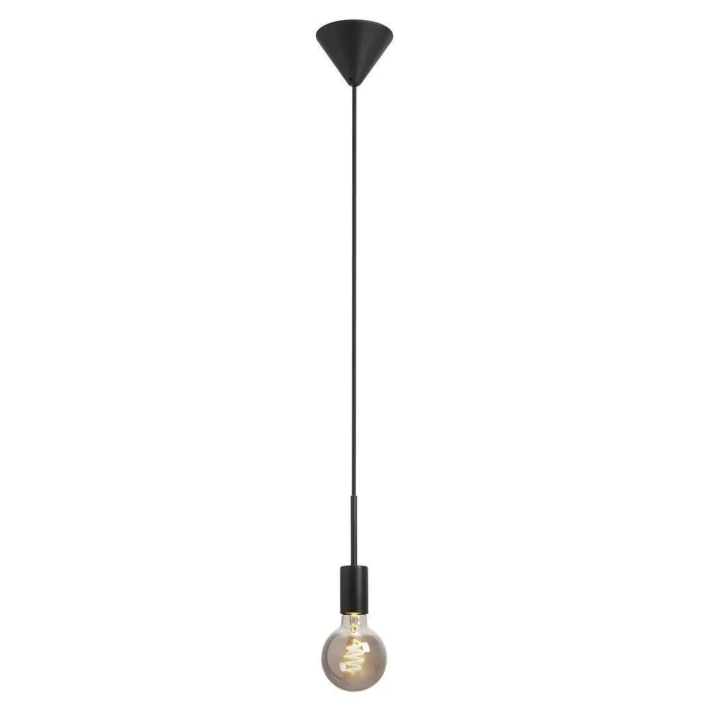 Pendant Light with Cable - Black, Metal