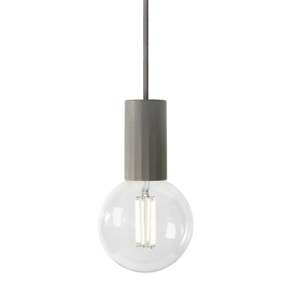 Pendant Light with Clear Globe - Charcoal, Ceramic image