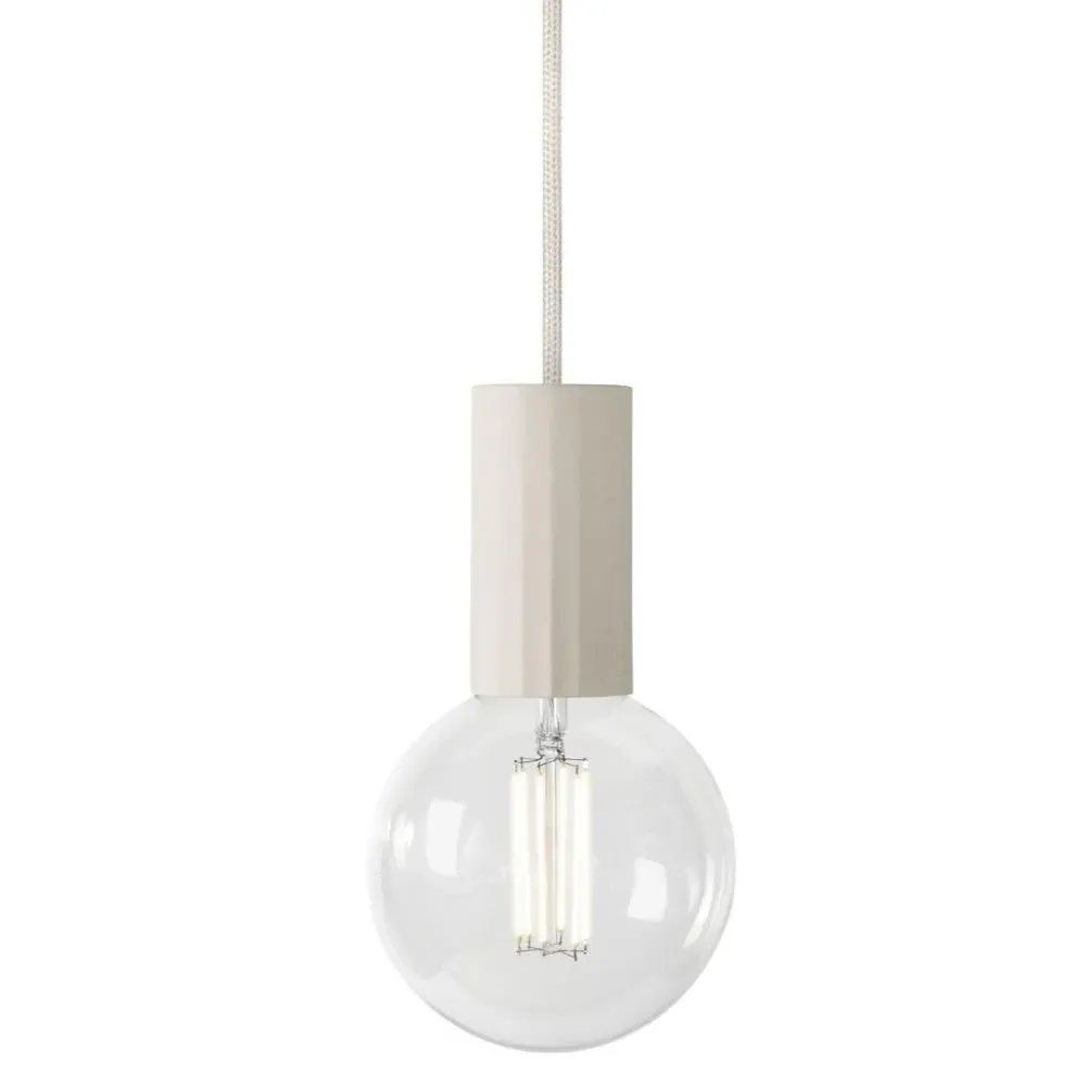 Pendant Light with Clear Globe - Natural, Ceramic image