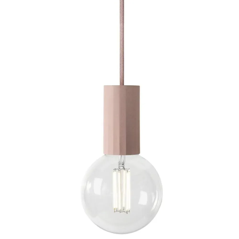 Pendant Light with Clear Globe - Pink, Ceramic image
