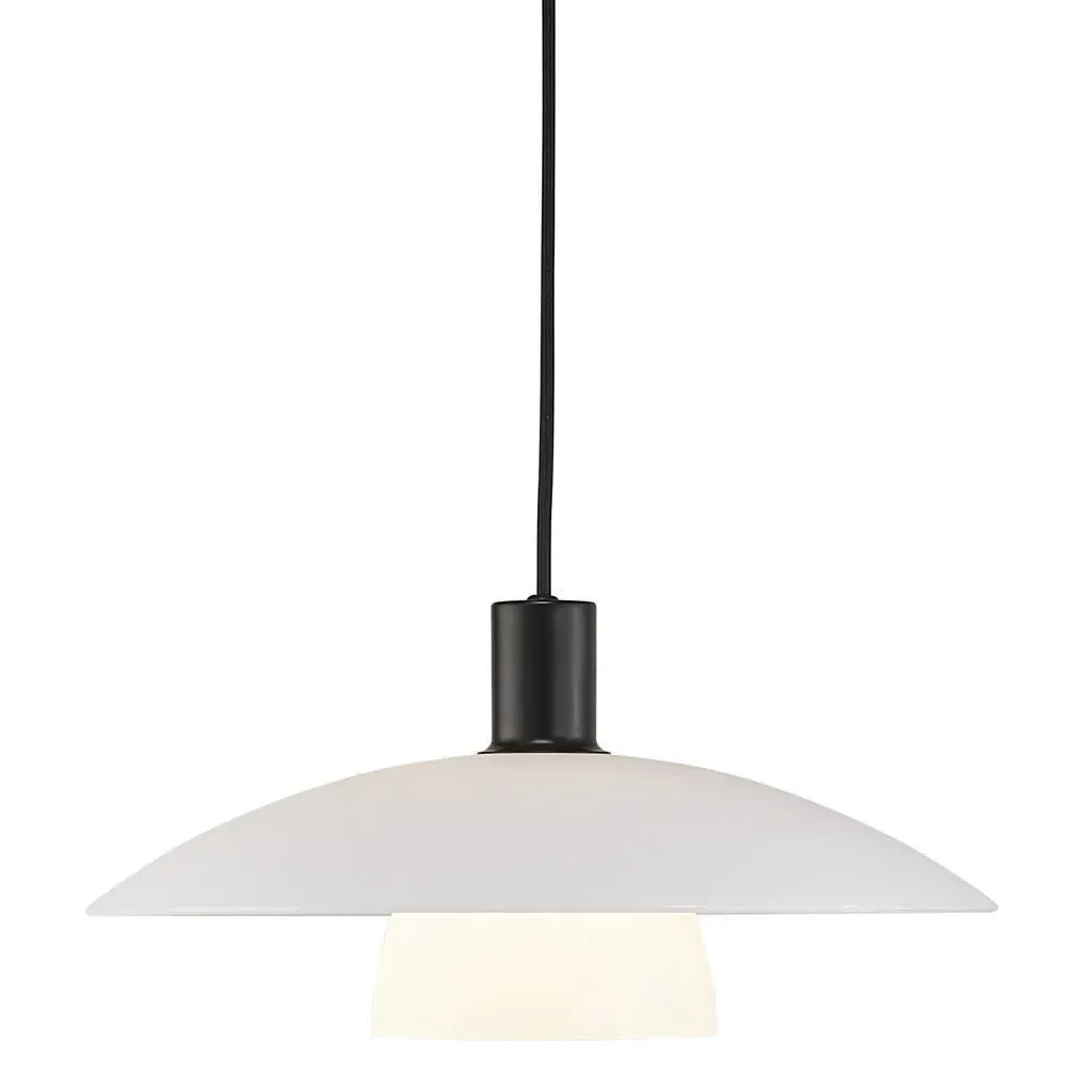 Pendant Light with Dual Shades - White, Glass