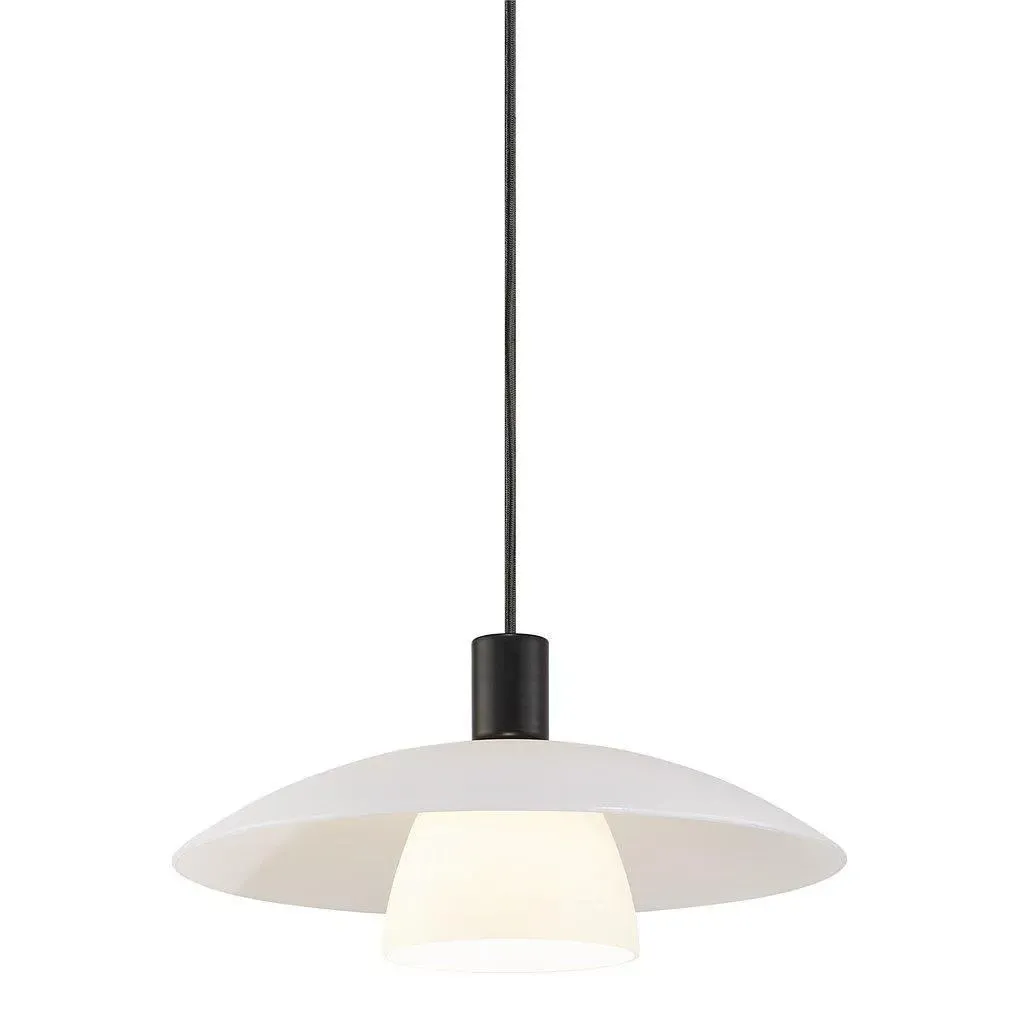 Pendant Light with Dual Shades - White, Glass
