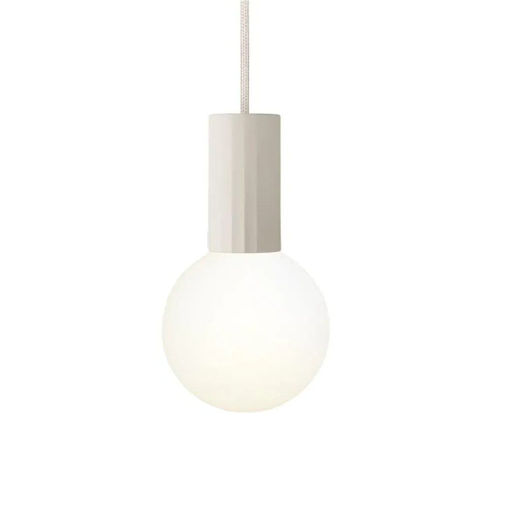 Pendant Light with Frosted Globe - Natural, Ceramic
