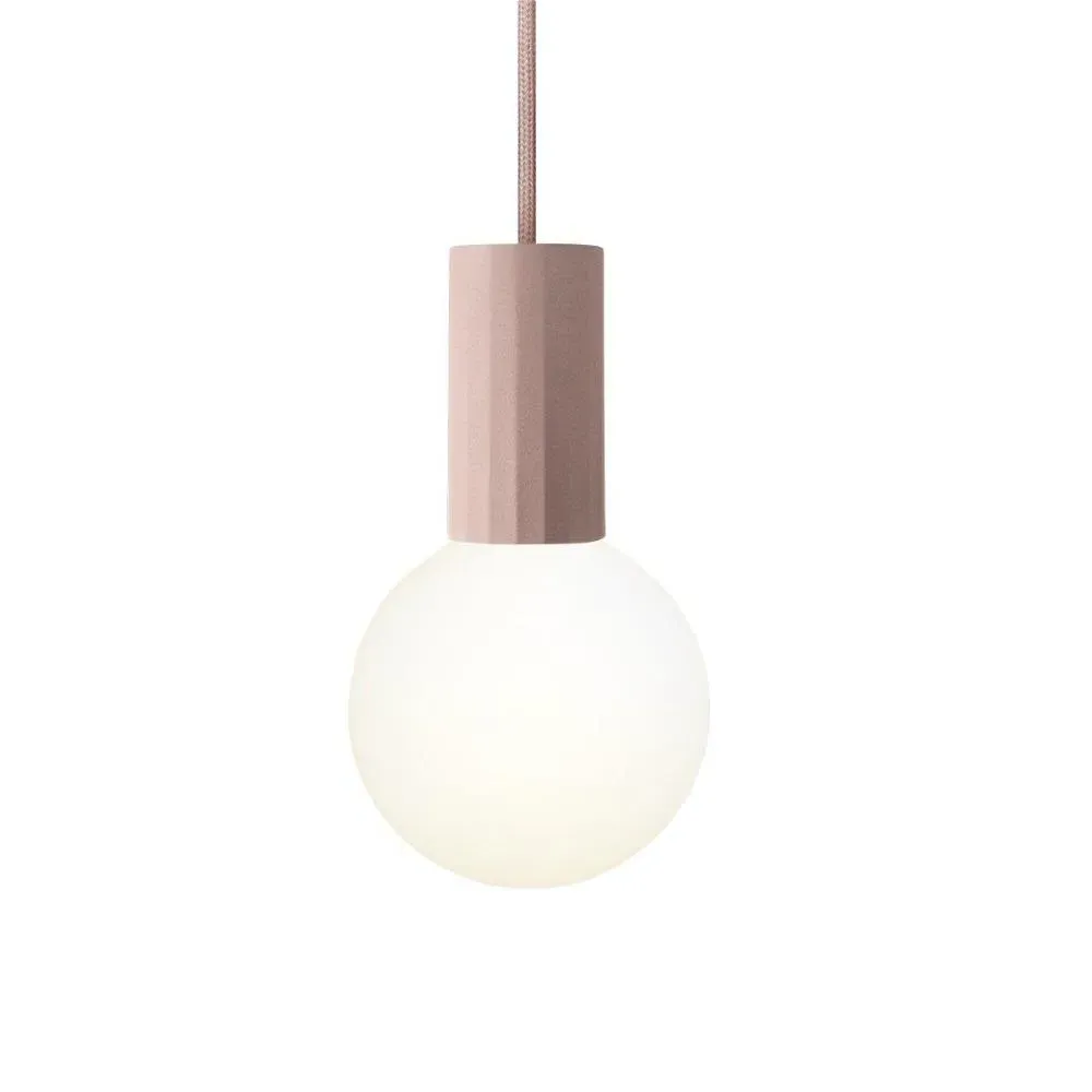 Pendant Light with Frosted Globe - Pink, Ceramic