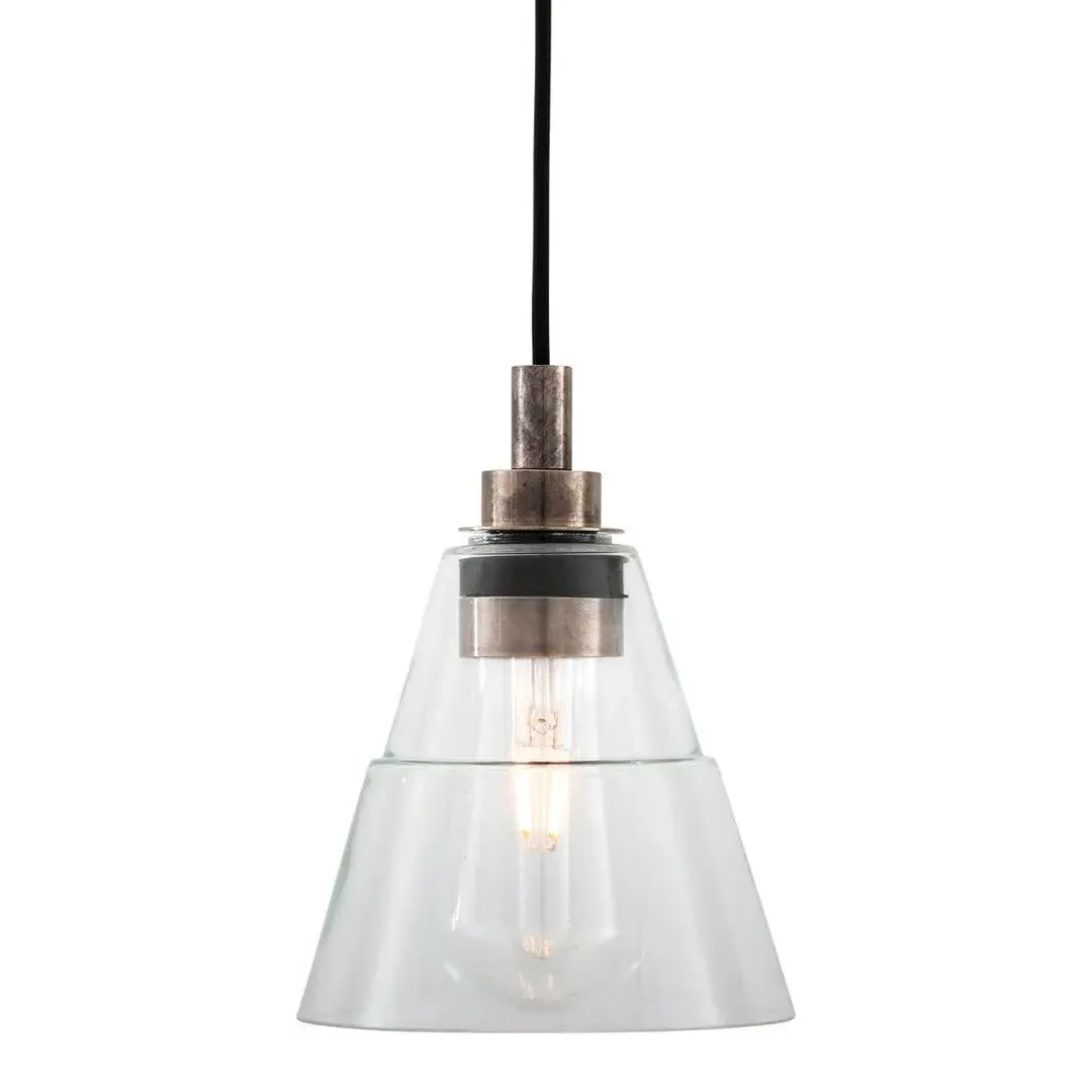 Pendant Light with Glass Shade - Antique Brass image