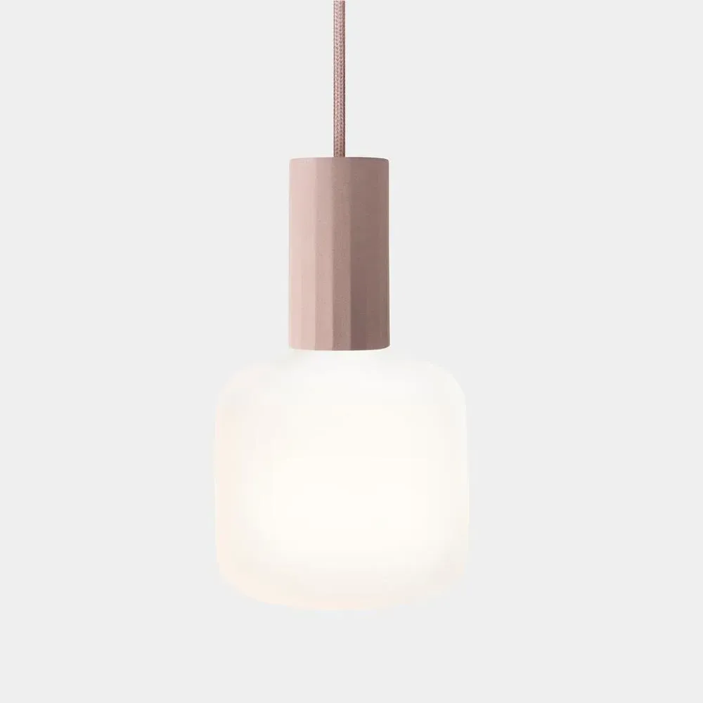 Pendant Light with Oblo Porcelain - Pink, Ceramic
