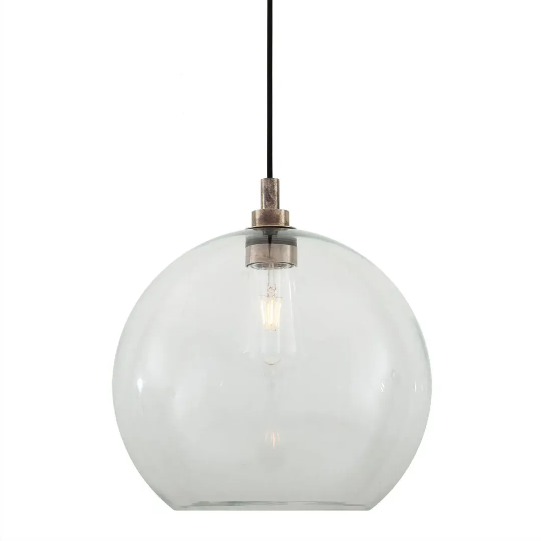 Pendant Light with Open Bottom - Antique Silver