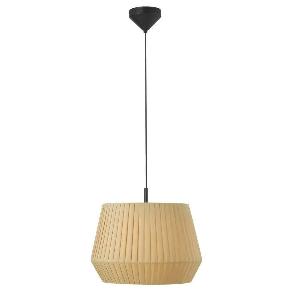 Pendant Light with Pleated Shade - Beige, Cotton image