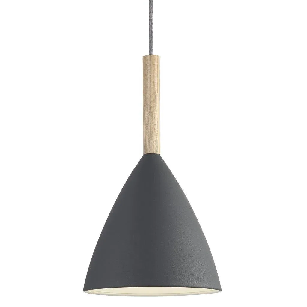 Pendant Light with Wood Accents - Grey