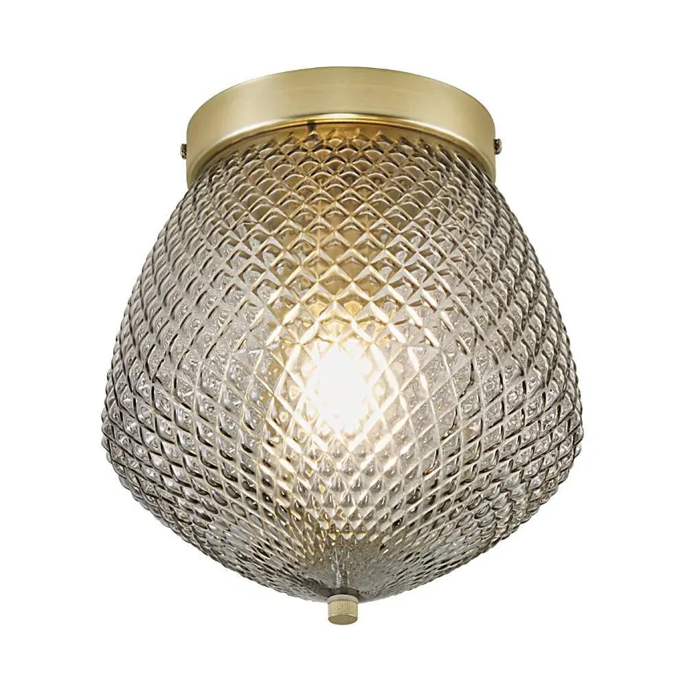 Pentagon Ceiling Light - Brass, Glass