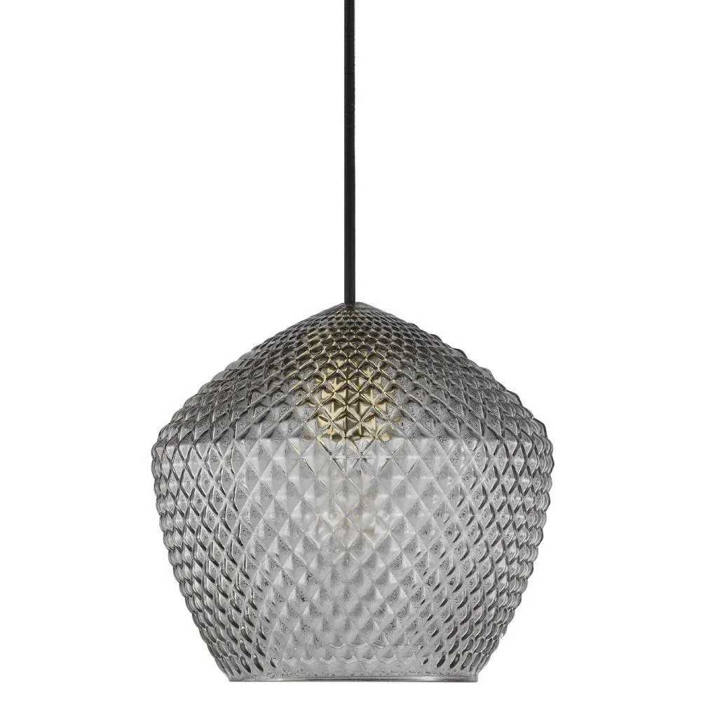 Pentagon Pendant Light - Brass, Smoked Glass