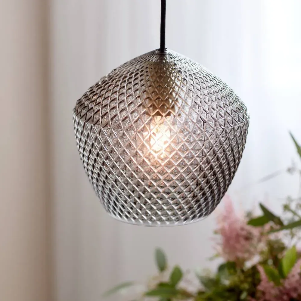 Pentagon Pendant Light - Brass, Smoked Glass image