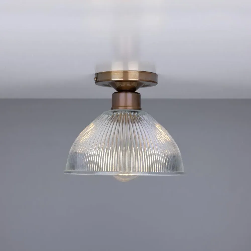 Prismatic Flush Mount Ceiling Light - Antique Brass image