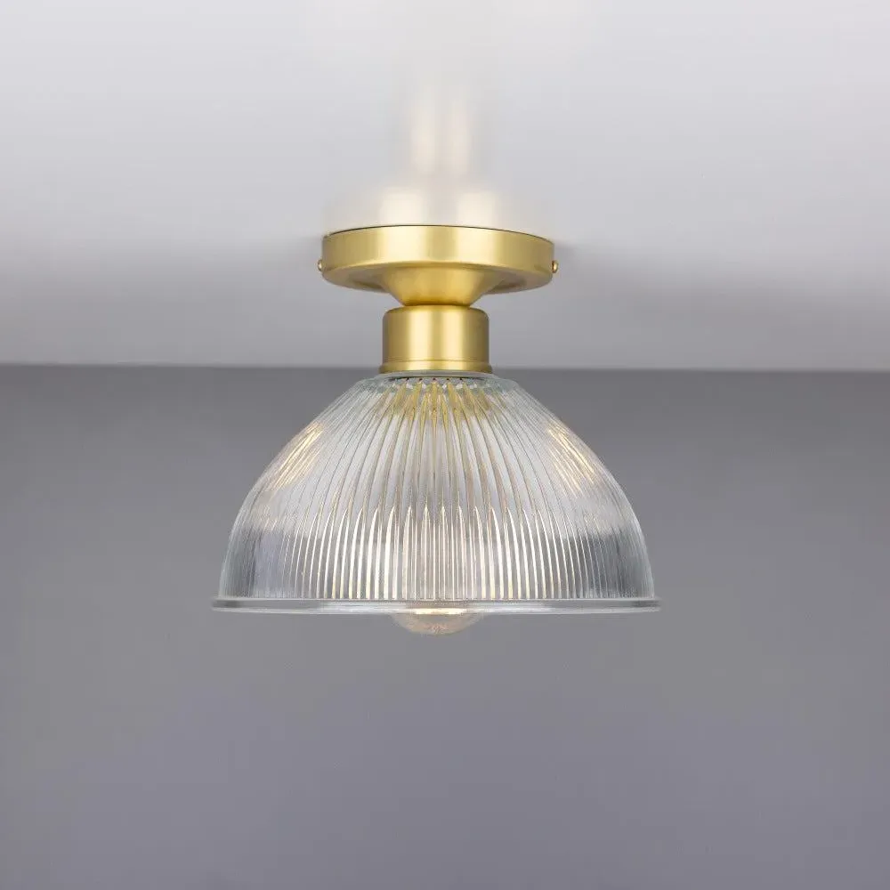 Prismatic Flush Mount Ceiling Light - Satin Brass