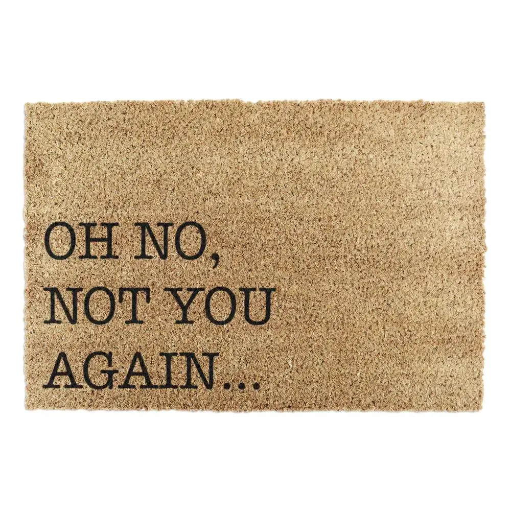 Rectangular Doormat with Typography - Black, Coir image