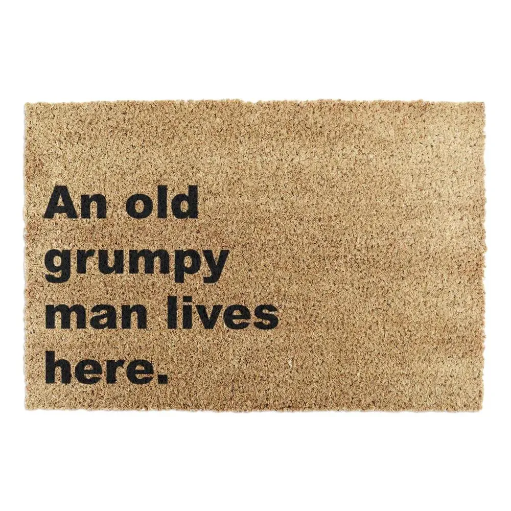 Rectangular Doormat with Typography - Black, Coir image