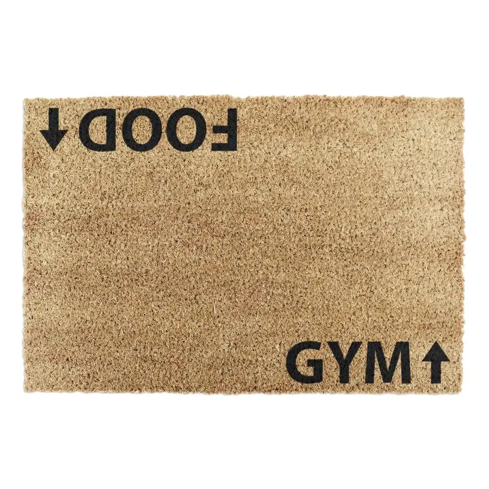 Rectangular Doormat with Typography - Black, Coir image