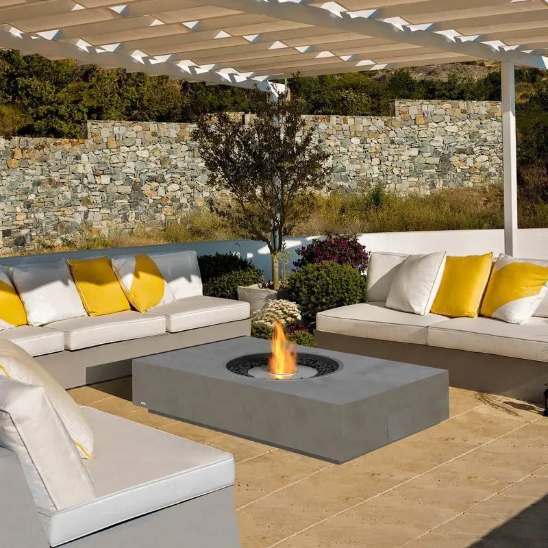 Rectangular Fire Pit Table - Natural