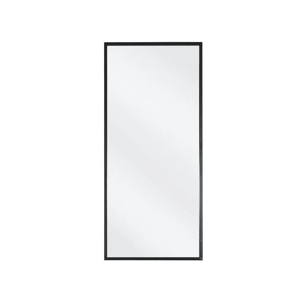 Rectangular Wall Mirror with Slim Frame - Black Iron