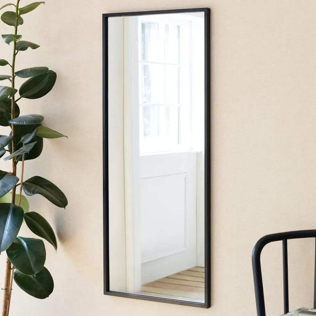 Rectangular Wall Mirror with Slim Frame - Black Iron image