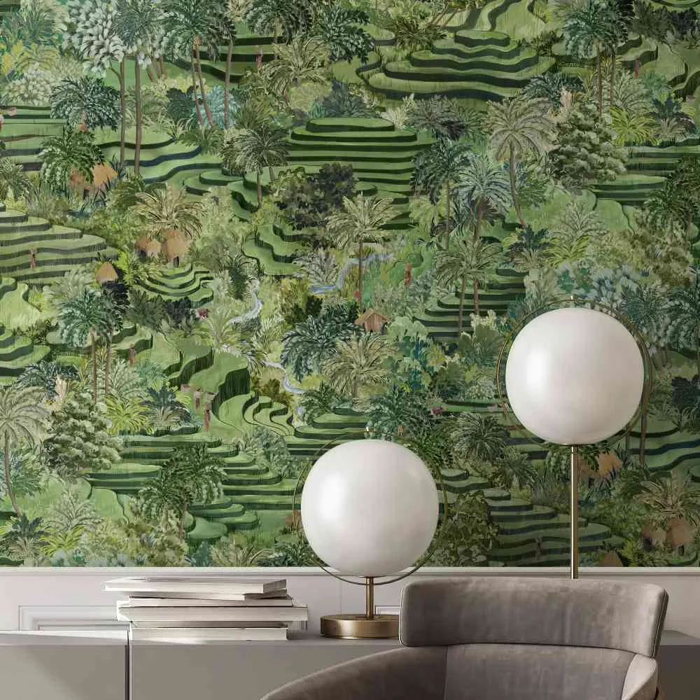 Rice Terrace Max Wallpaper - Green