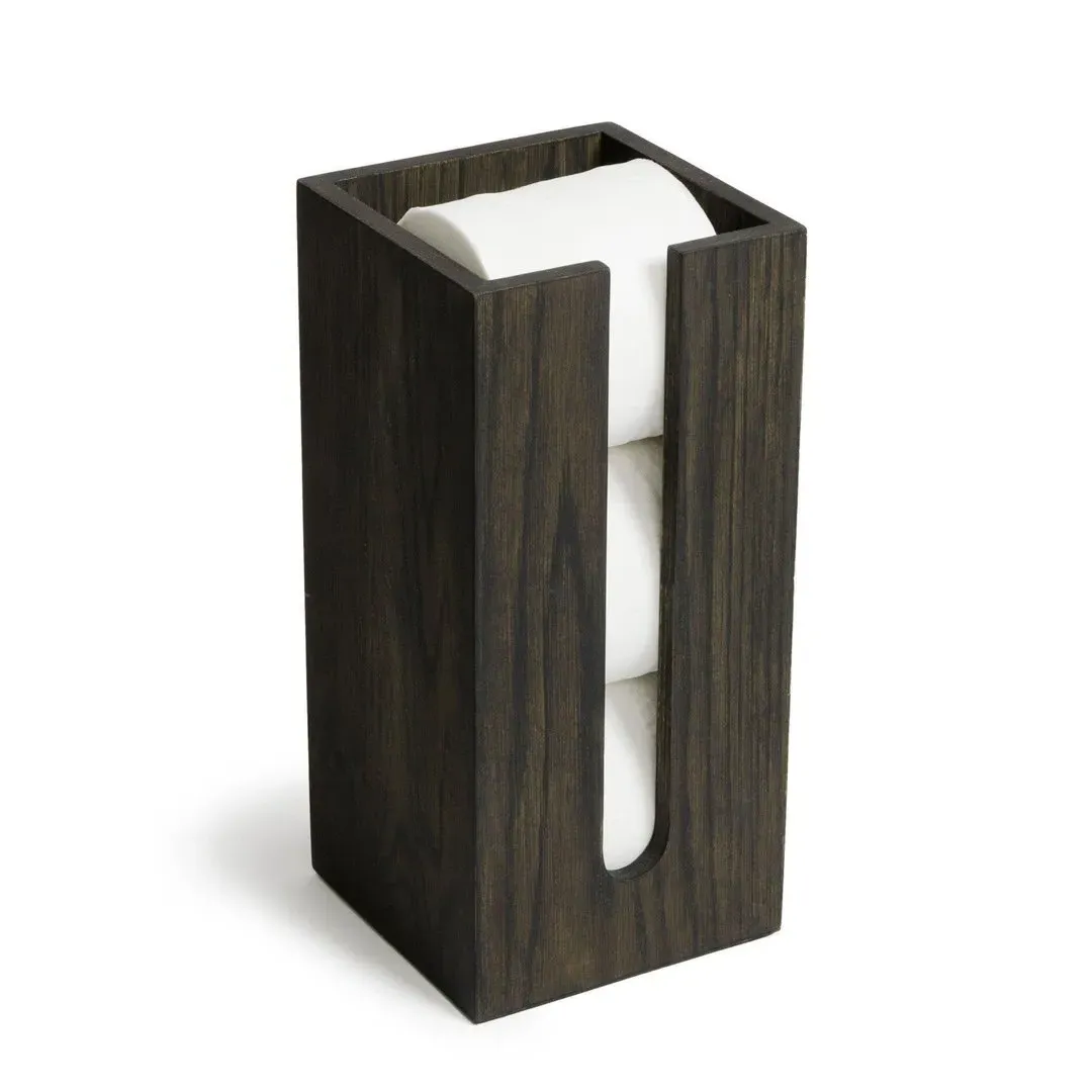 Roll Holder Box - Dark Oak, Solid Wood