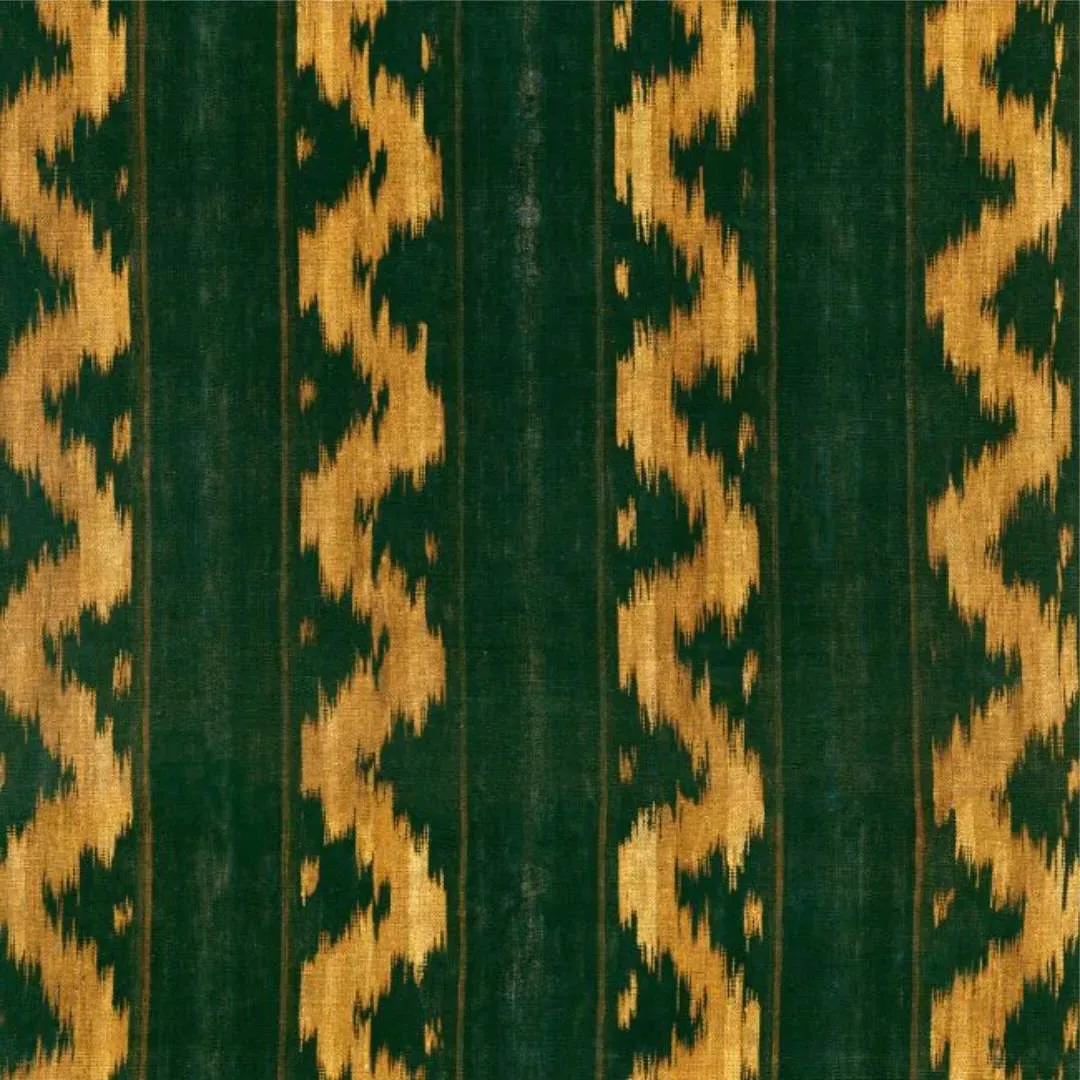 Roll Ikat Wallpaper - Topiary Green