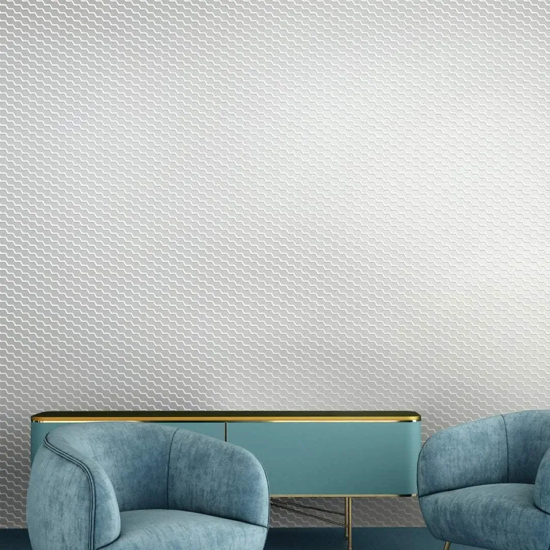 Roll Wallpaper Honeycomb Pattern - White, Flock
