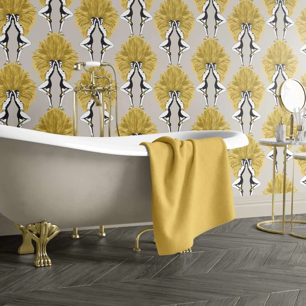 Roll Wallpaper Metallic Design - Gold, Paper image