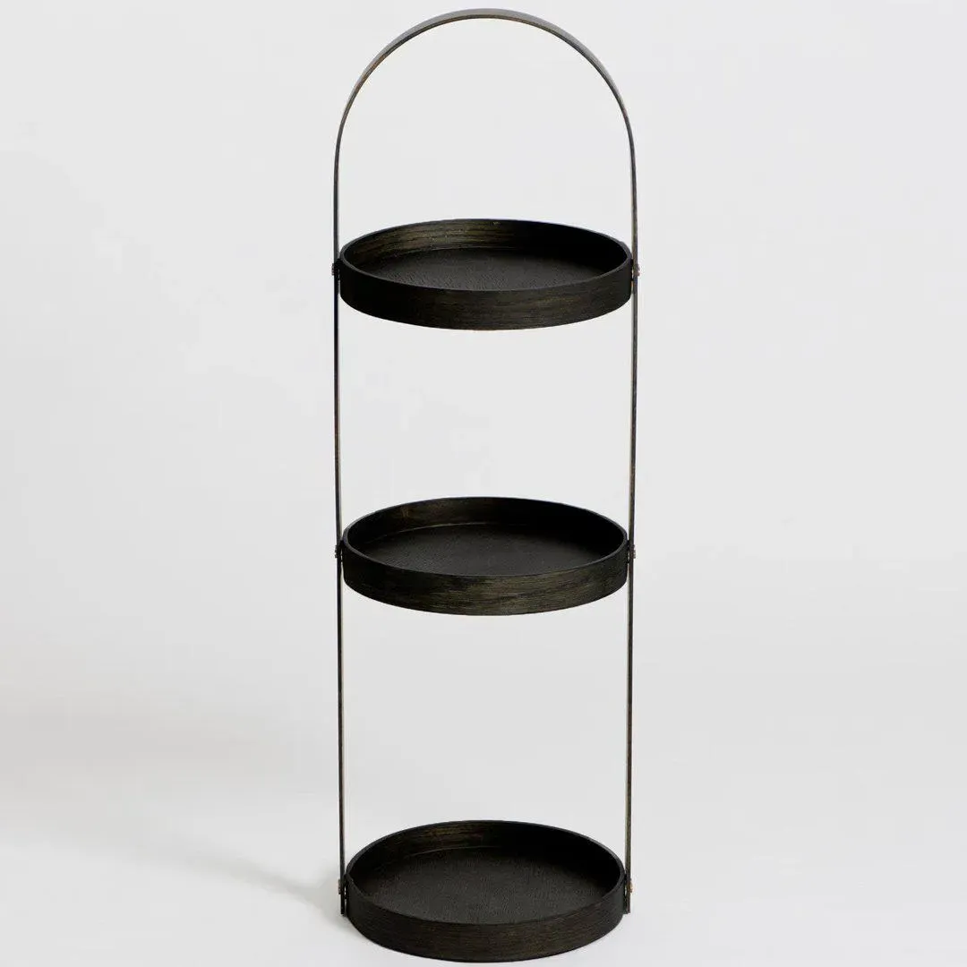 Round Bathroom Caddy - Dark Oak