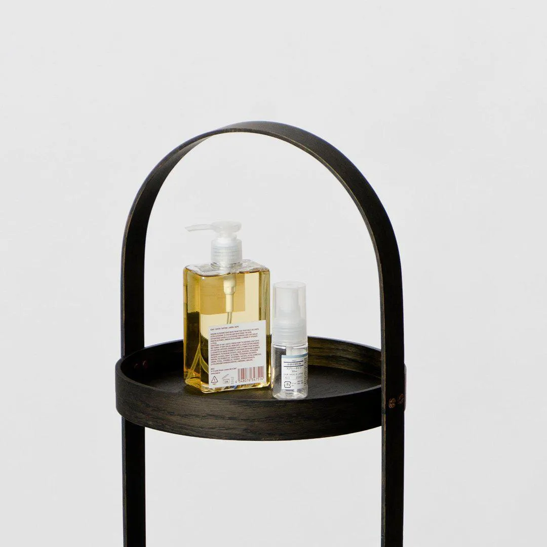 Round Bathroom Caddy - Dark Oak