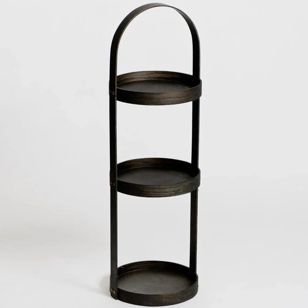 Round Bathroom Caddy - Dark Oak