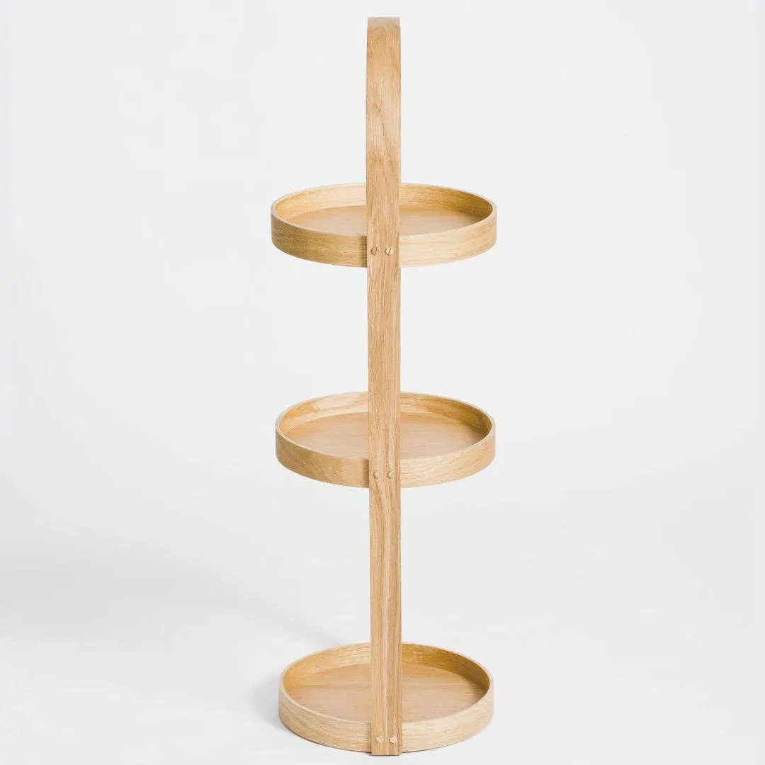 Round Bathroom Caddy - Natural Oak