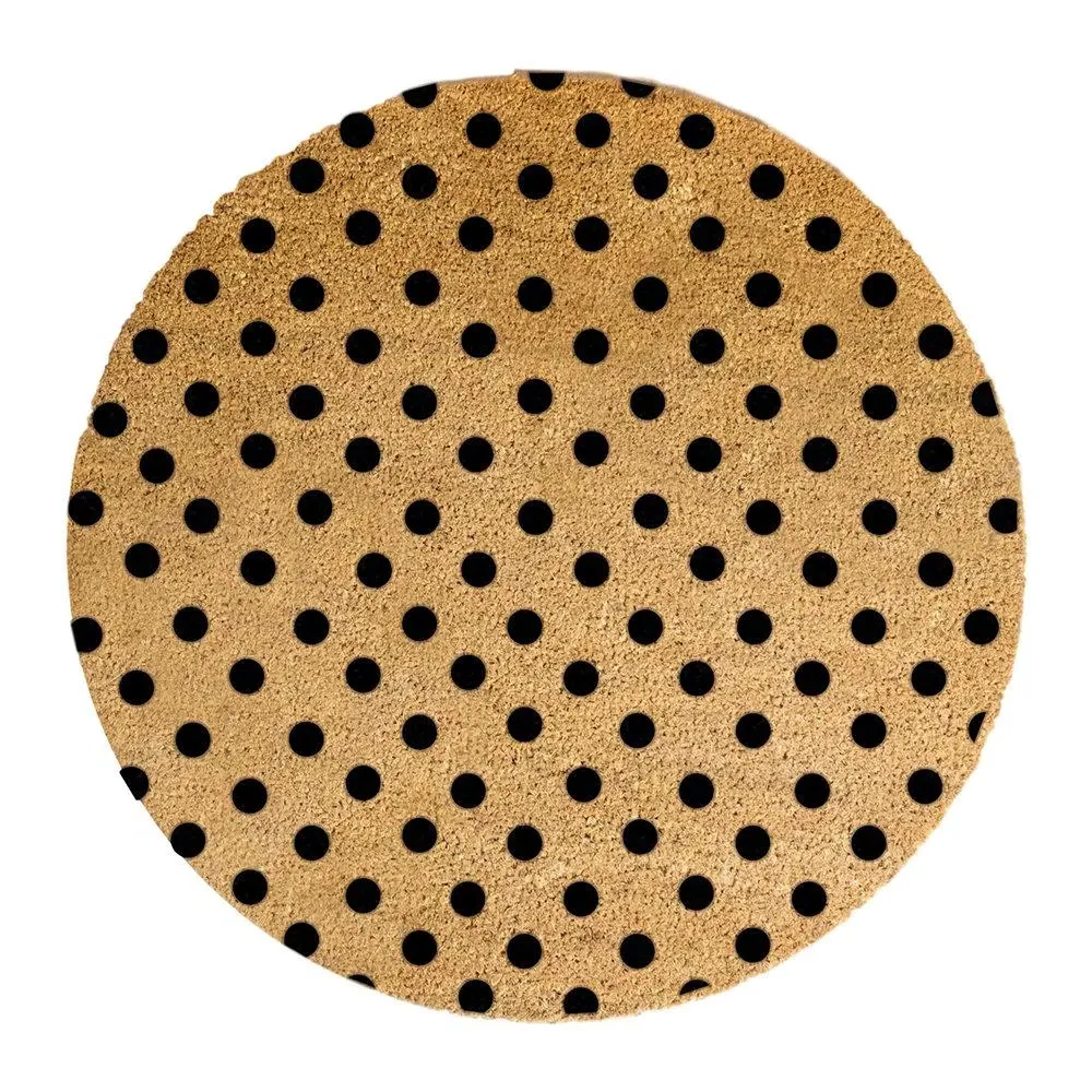 Round Dots Doormat - Black, Coir