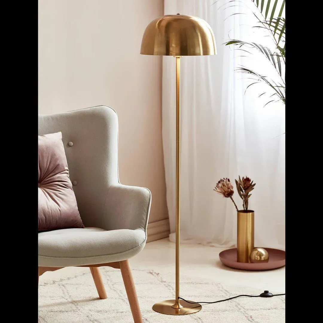 Round Floor Lamp - Brass