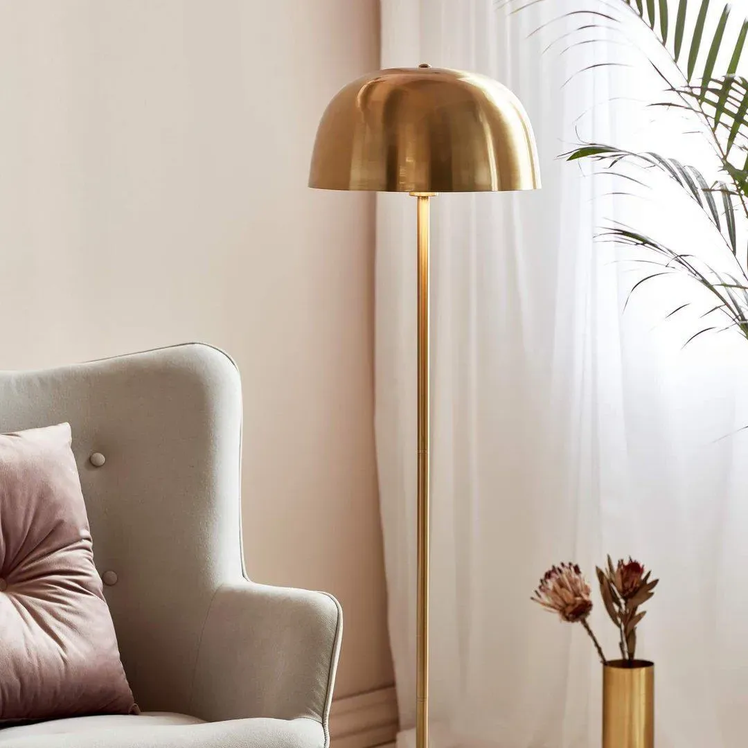 Round Floor Lamp - Brass