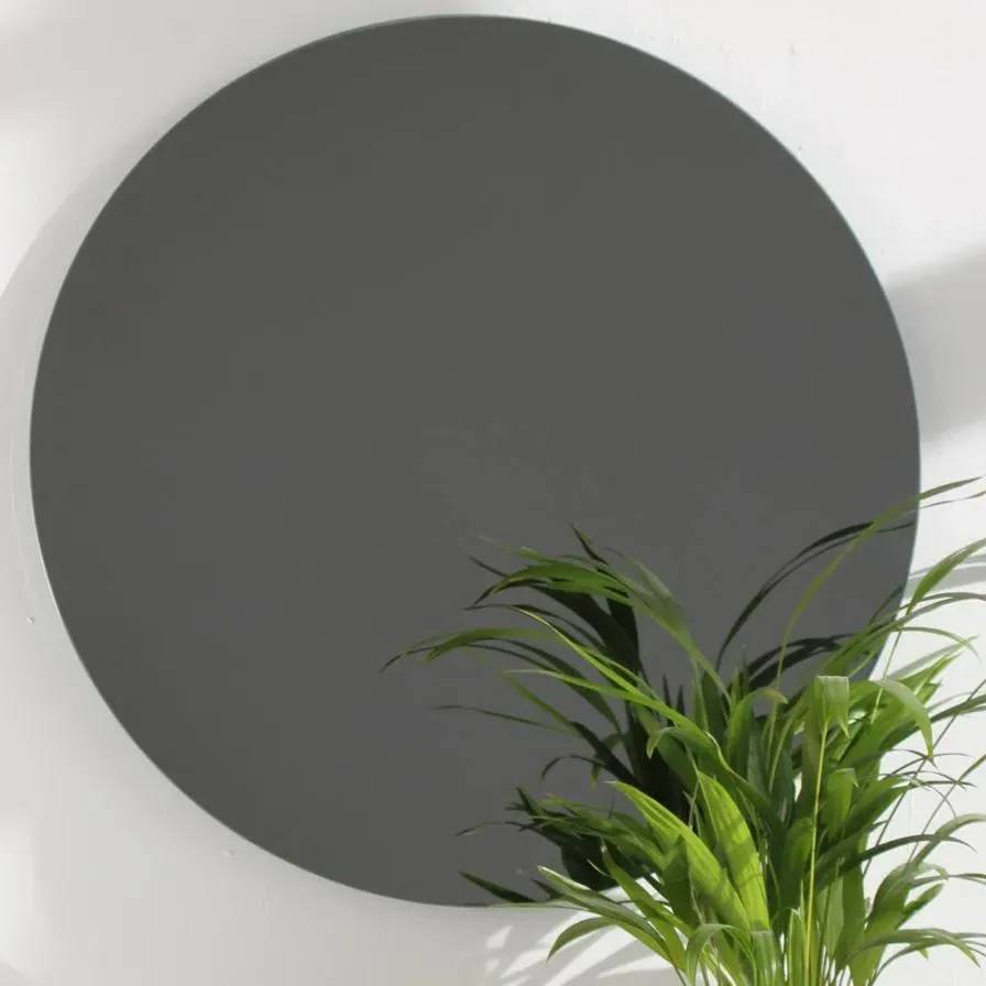 Round Frameless Mirror - Black Tinted Glass image