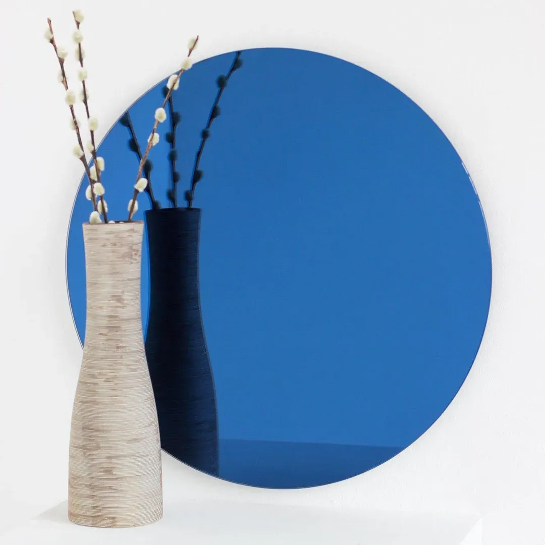 Round Frameless Mirror - Blue Tint, Glass image
