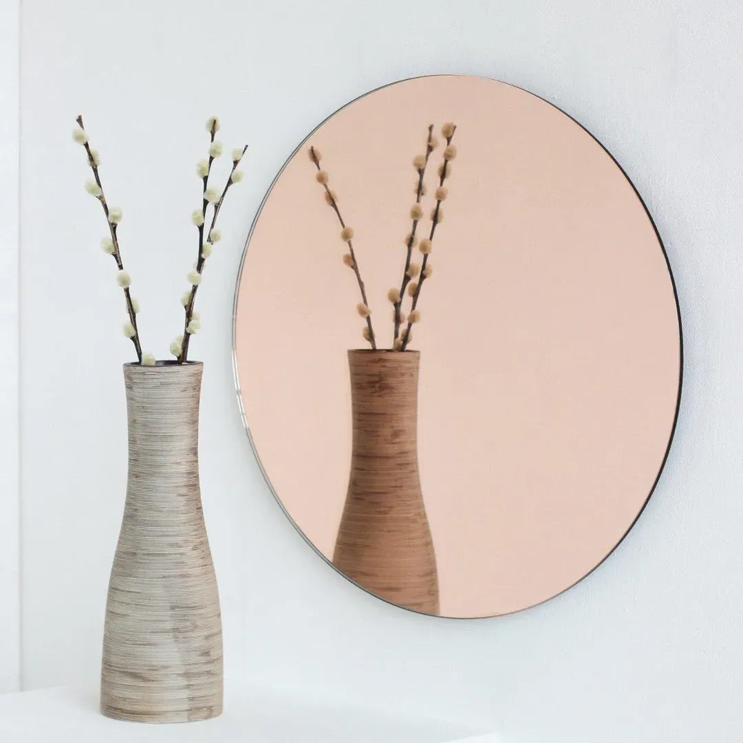 Round Frameless Mirror - Rose Gold Tint image